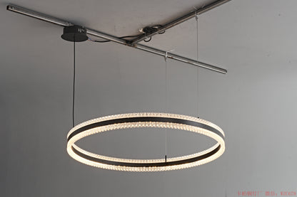 24" Wide  LED Ring Cream Acrylic Pendant