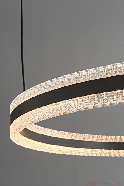 24" Wide  LED Ring Cream Acrylic Pendant