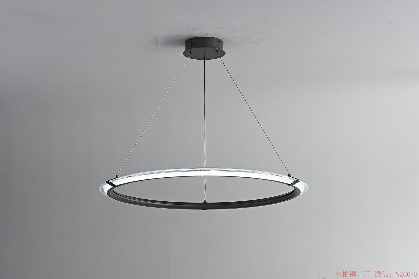 Black ring LED pendant light