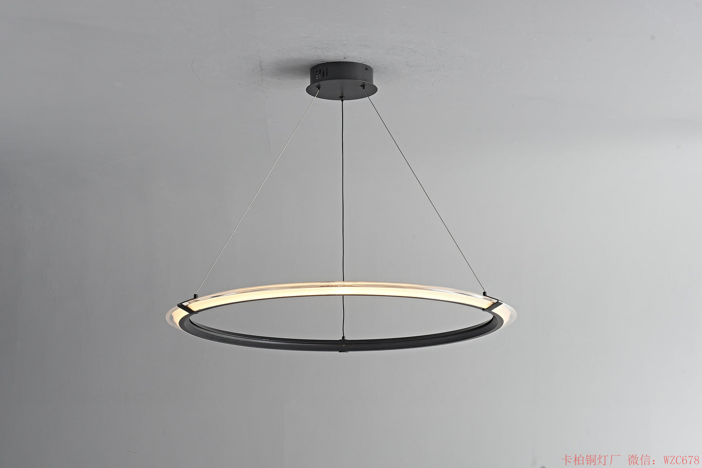 Black ring LED pendant light