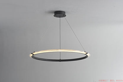 Black ring LED pendant light