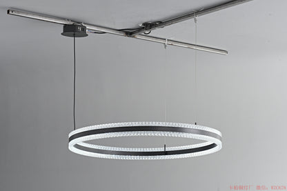 24" Wide  LED Ring Cream Acrylic Pendant