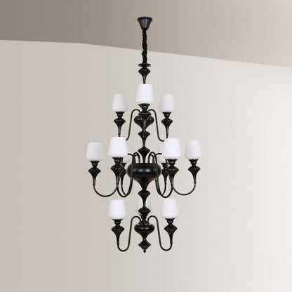 Abrahamson Shaded Tiered Chandelier