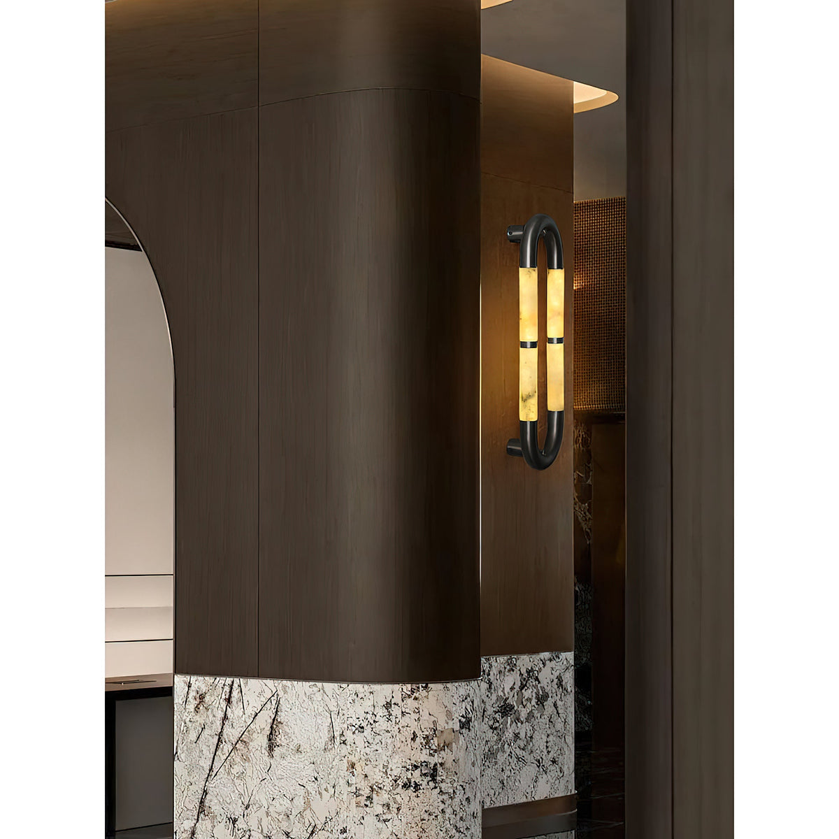 Alabaster Banded KoKo Sconce