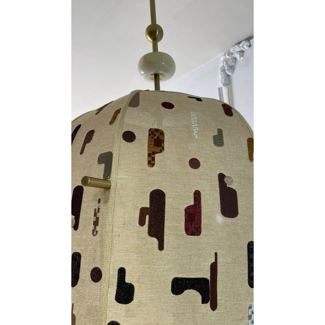 Alabaster Embroidered Pendant Lamp