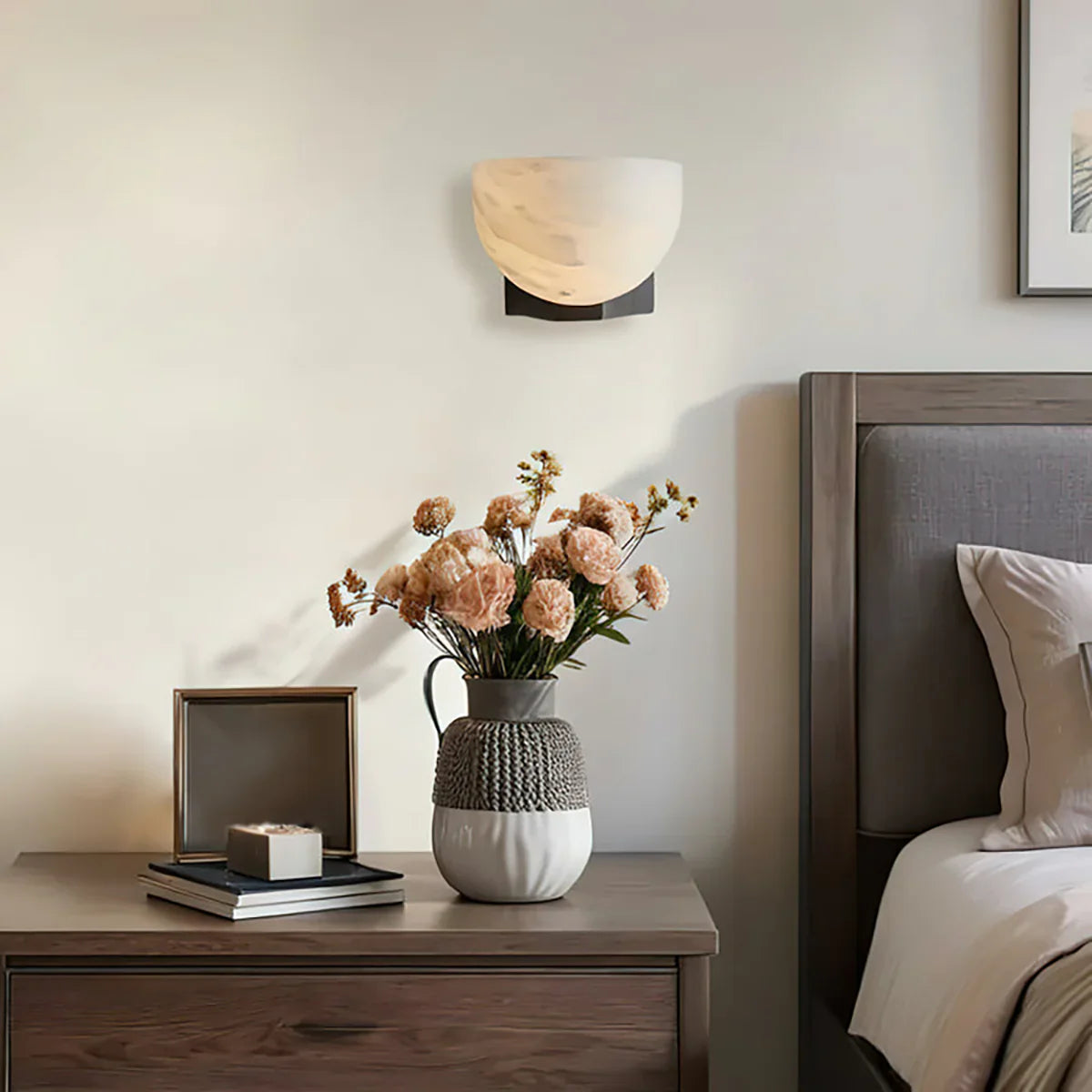 Ando Brass Alabaster Sconce