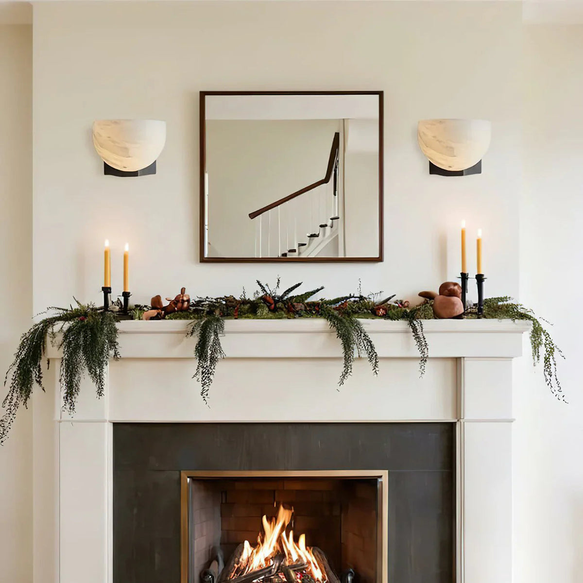 Ando Brass Alabaster Sconce