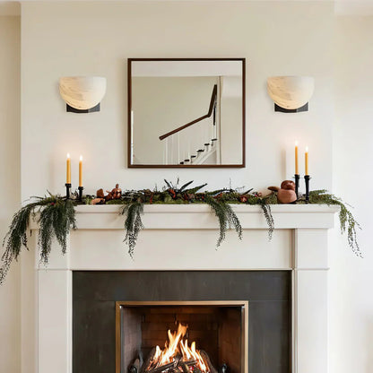 Ando Brass Alabaster Sconce