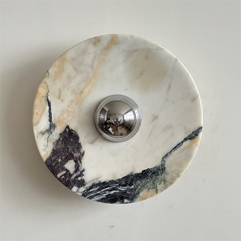Calacatta Round Marble Wall Sconce
