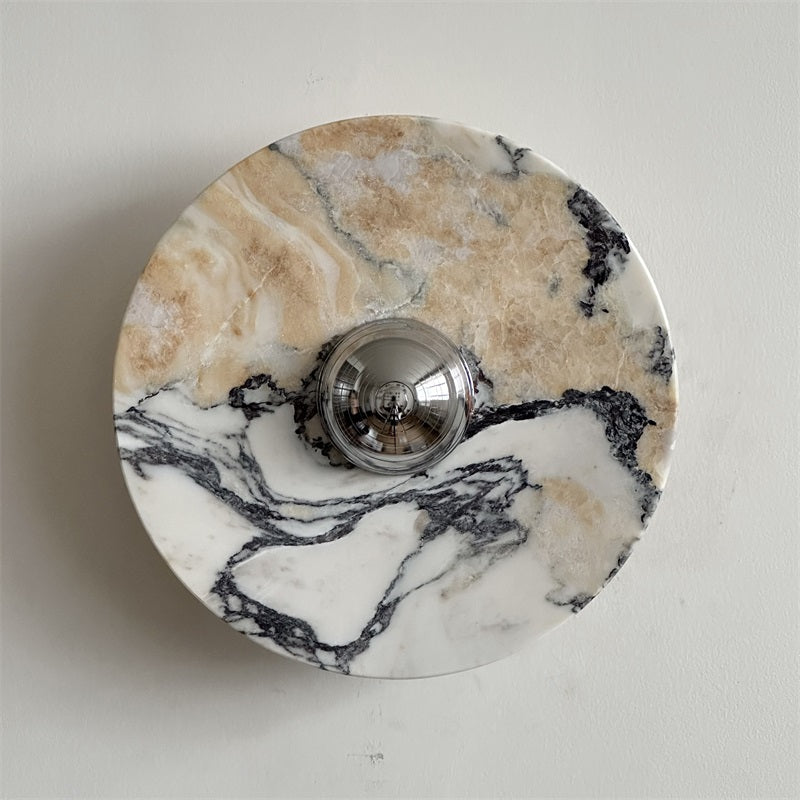Calacatta Round Marble Wall Sconce