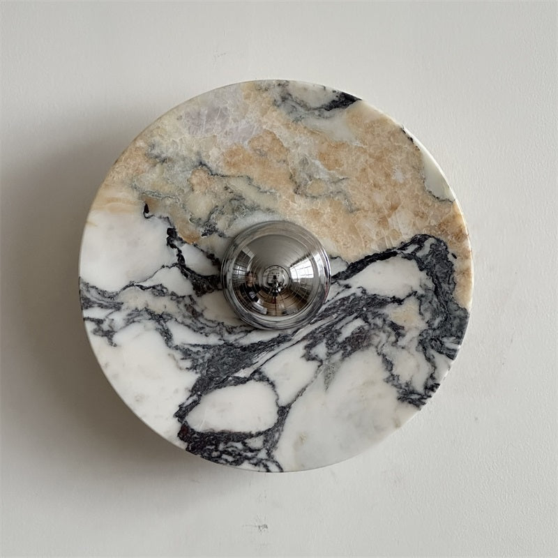 Calacatta Round Marble Wall Sconce