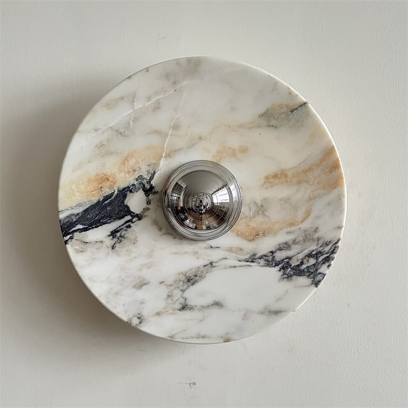 Calacatta Round Marble Wall Sconce