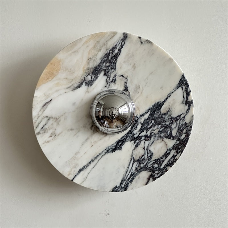 Calacatta Round Marble Wall Sconce