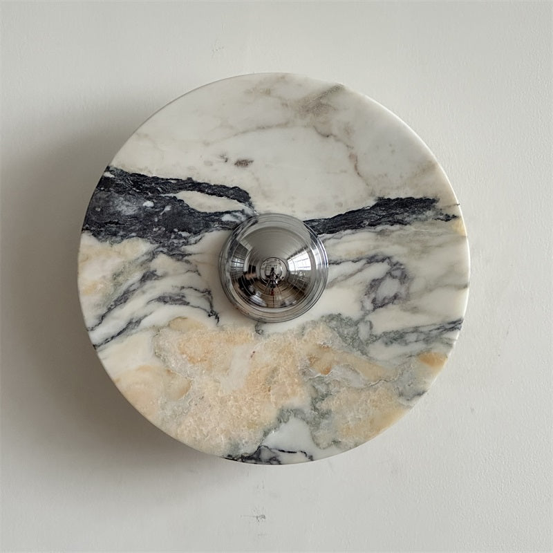 Calacatta Round Marble Wall Sconce