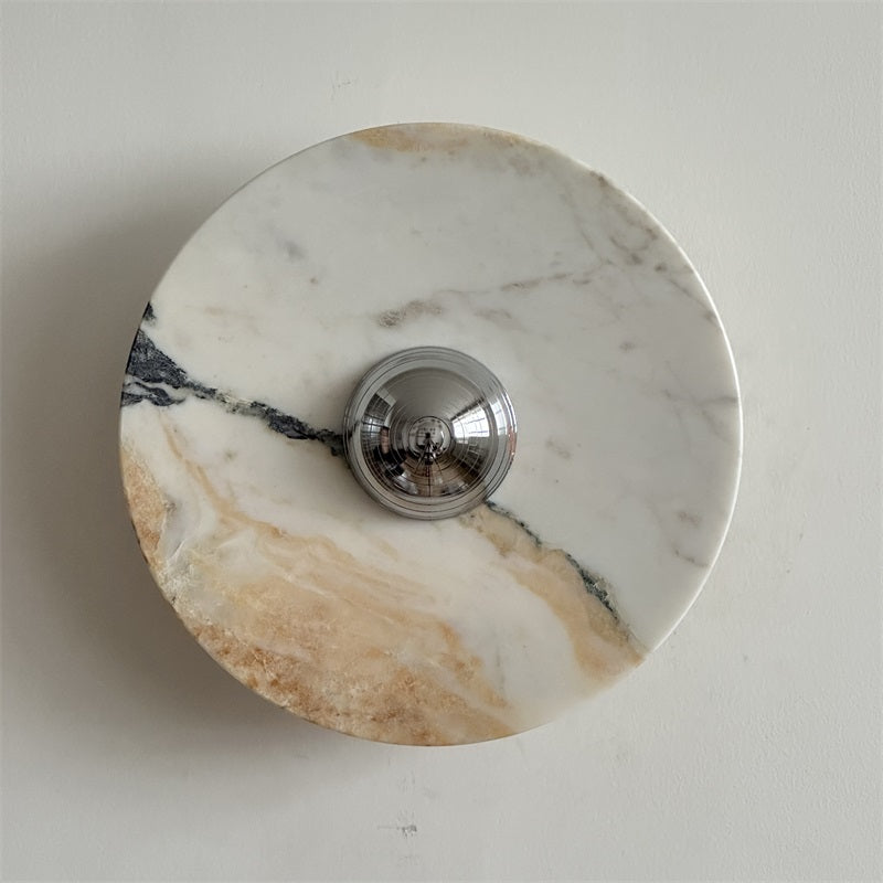 Calacatta Round Marble Wall Sconce