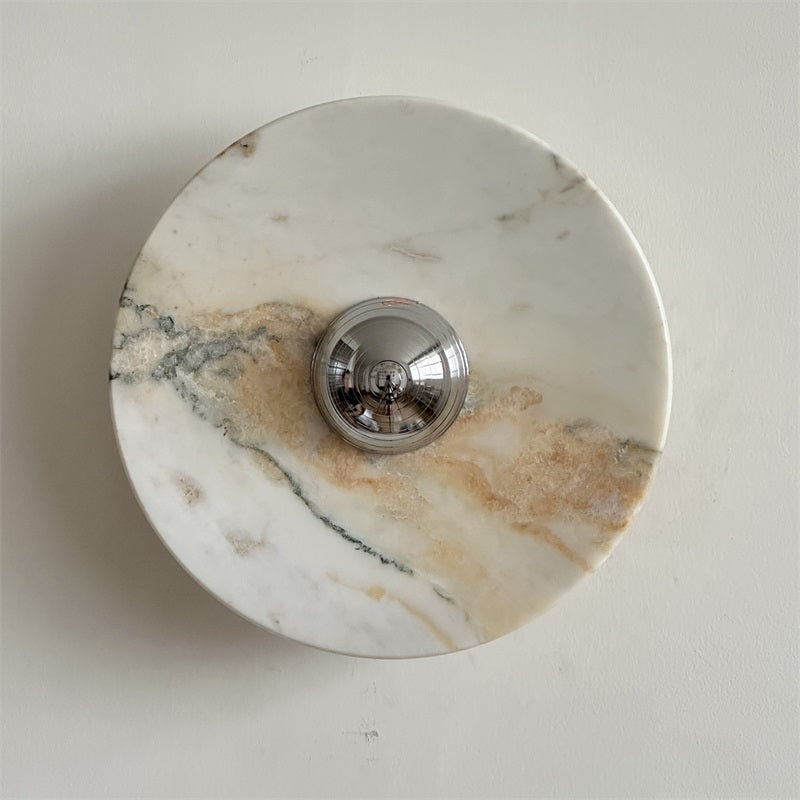 Calacatta Round Marble Wall Sconce