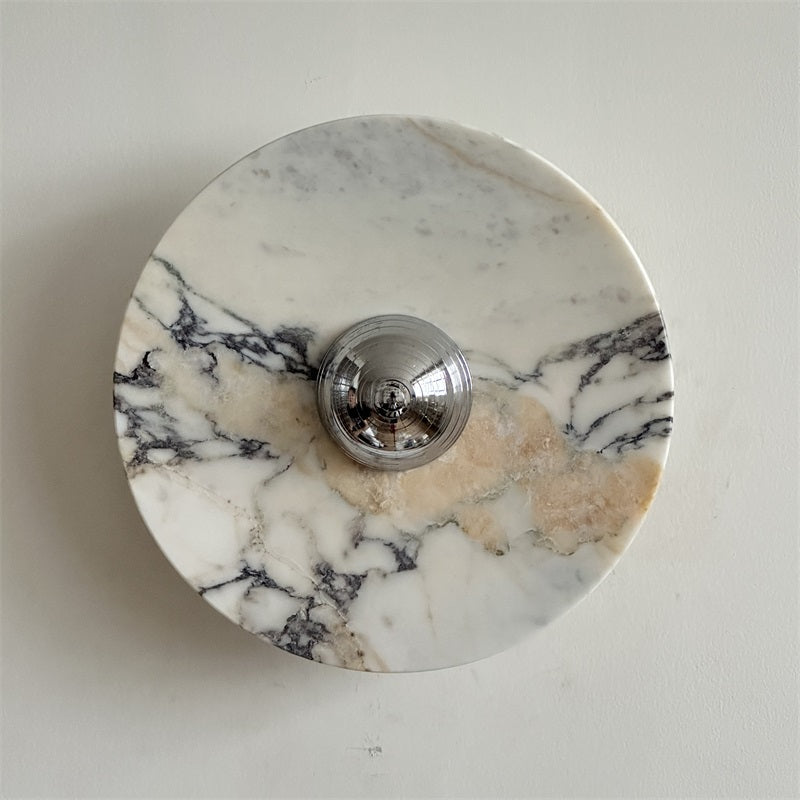 Calacatta Round Marble Wall Sconce