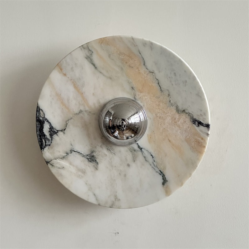 Calacatta Round Marble Wall Sconce