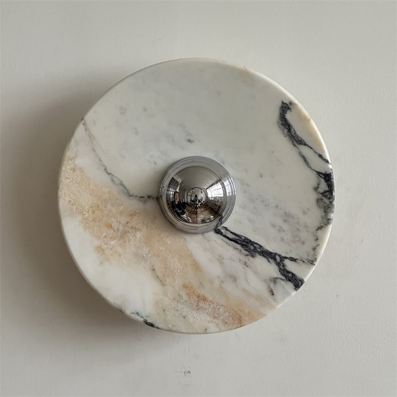Calacatta Round Marble Wall Sconce