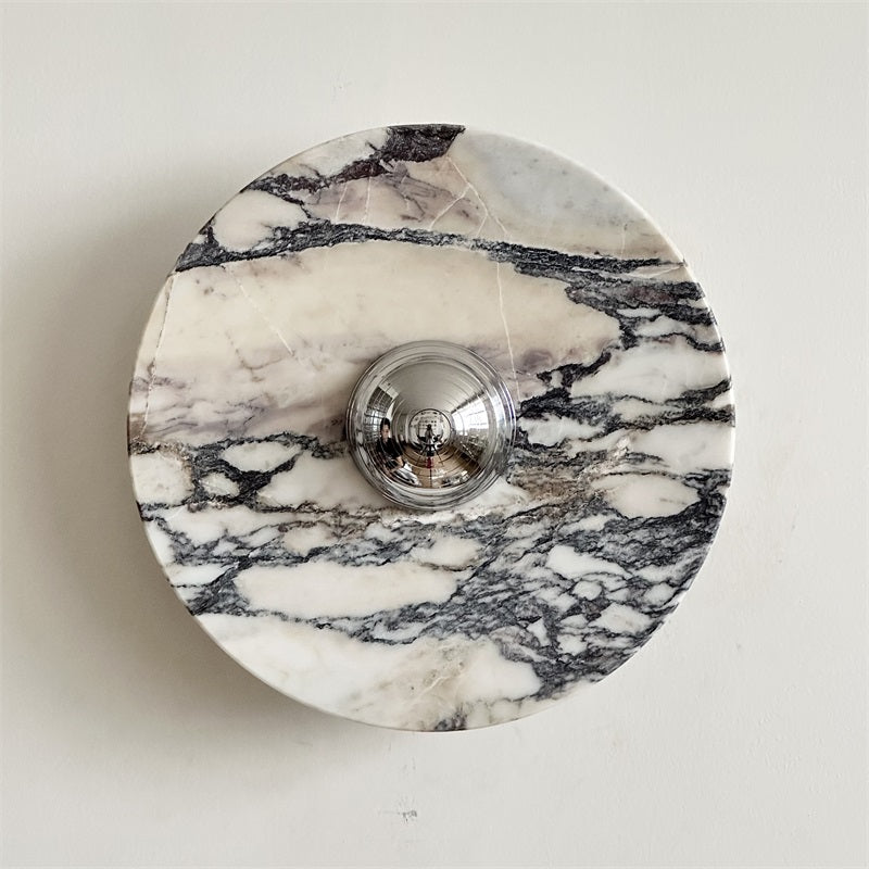 Calacatta Round Marble Wall Sconce