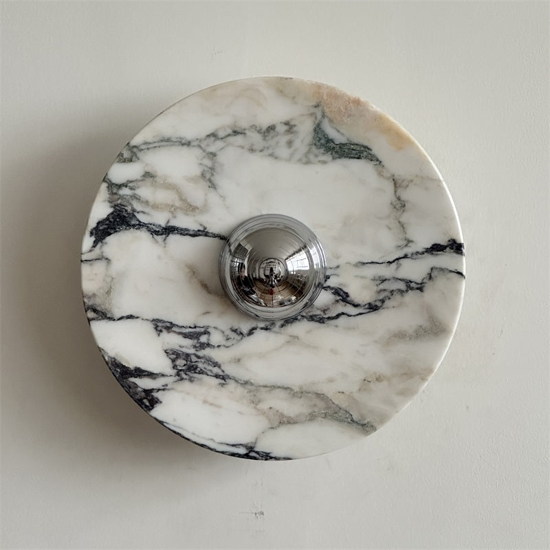 Calacatta Round Marble Wall Sconce