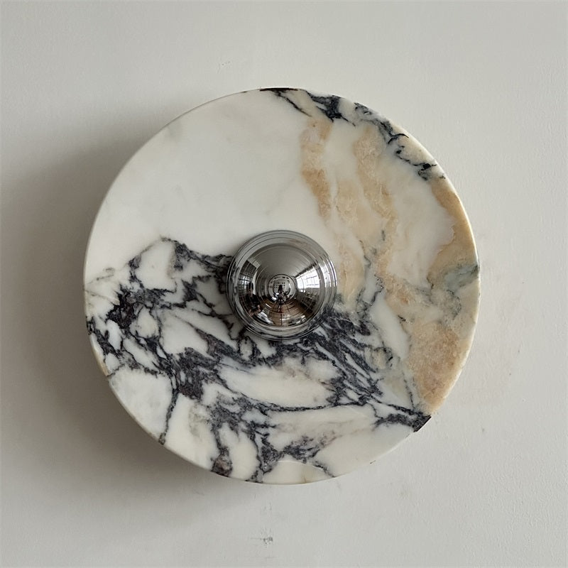 Calacatta Round Marble Wall Sconce