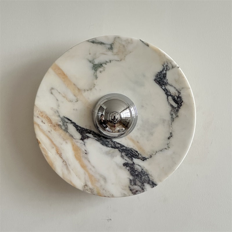 Calacatta Round Marble Wall Sconce