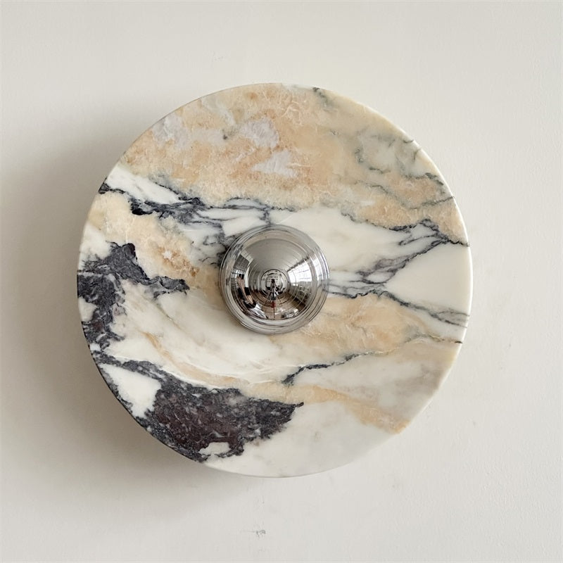 Calacatta Round Marble Wall Sconce