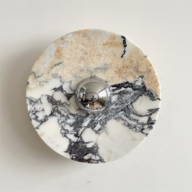 Calacatta Round Marble Wall Sconce