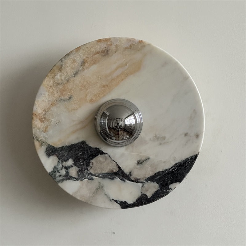 Calacatta Round Marble Wall Sconce