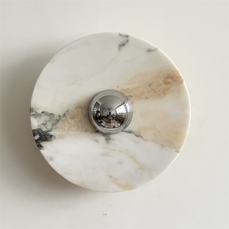 Calacatta Round Marble Wall Sconce