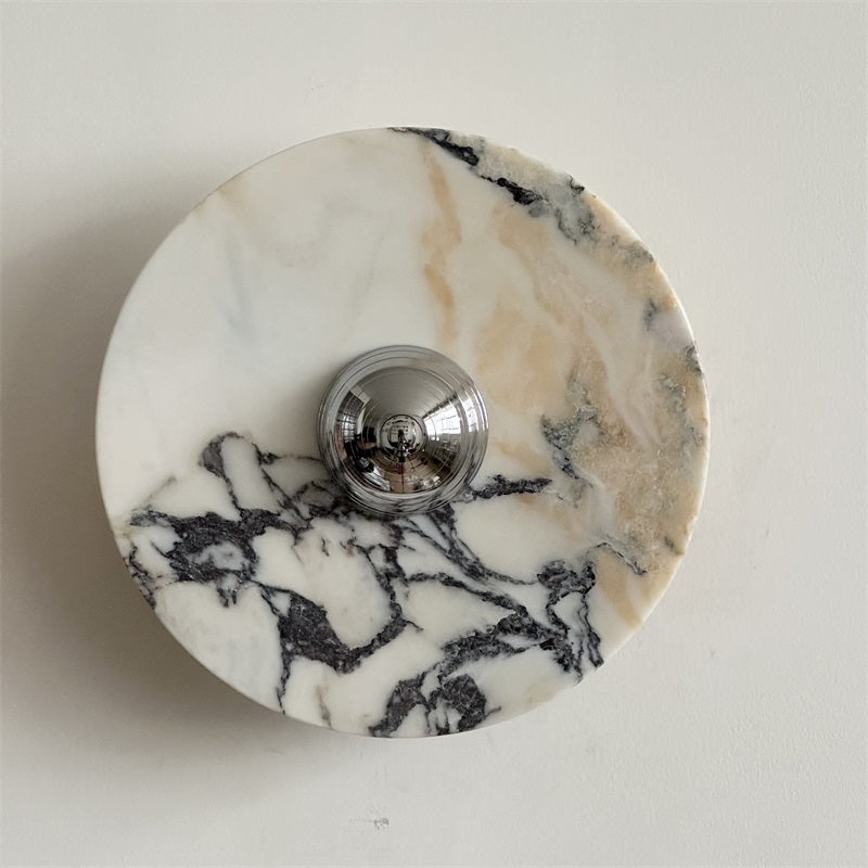 Calacatta Round Marble Wall Sconce