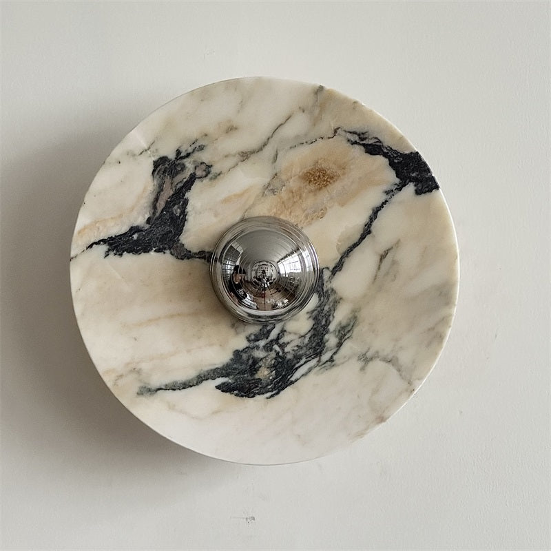 Calacatta Round Marble Wall Sconce