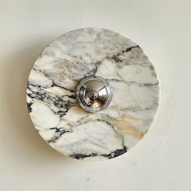 Calacatta Round Marble Wall Sconce