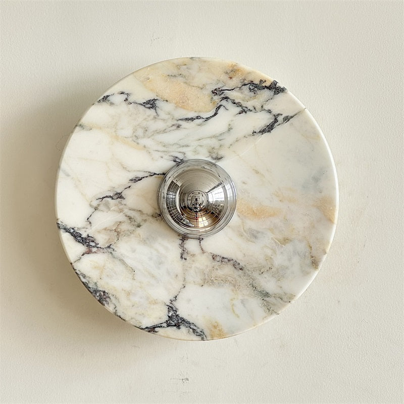 Calacatta Round Marble Wall Sconce