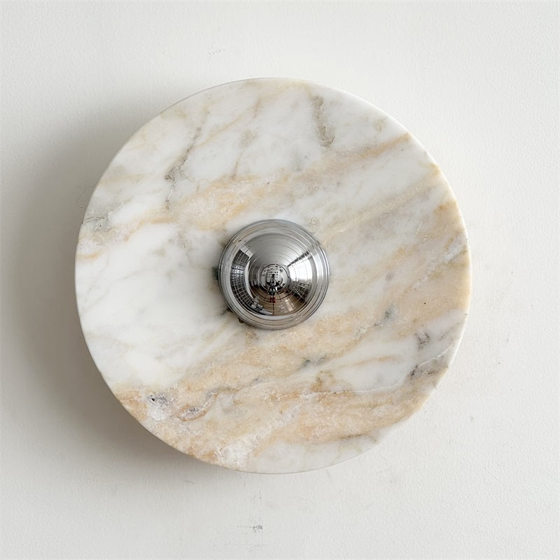 Calacatta Round Marble Wall Sconce