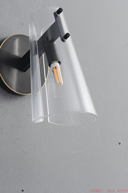 Brass Wall sconce with acrylic shade