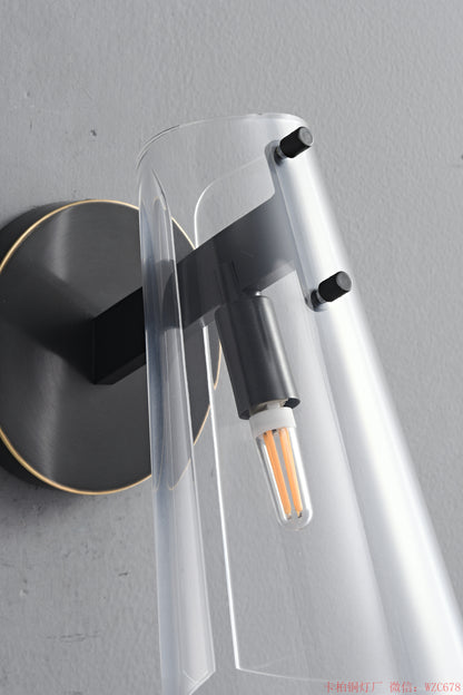 Brass Wall sconce with acrylic shade