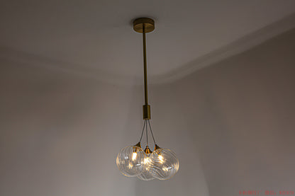 Round glass ball bunch chandelier