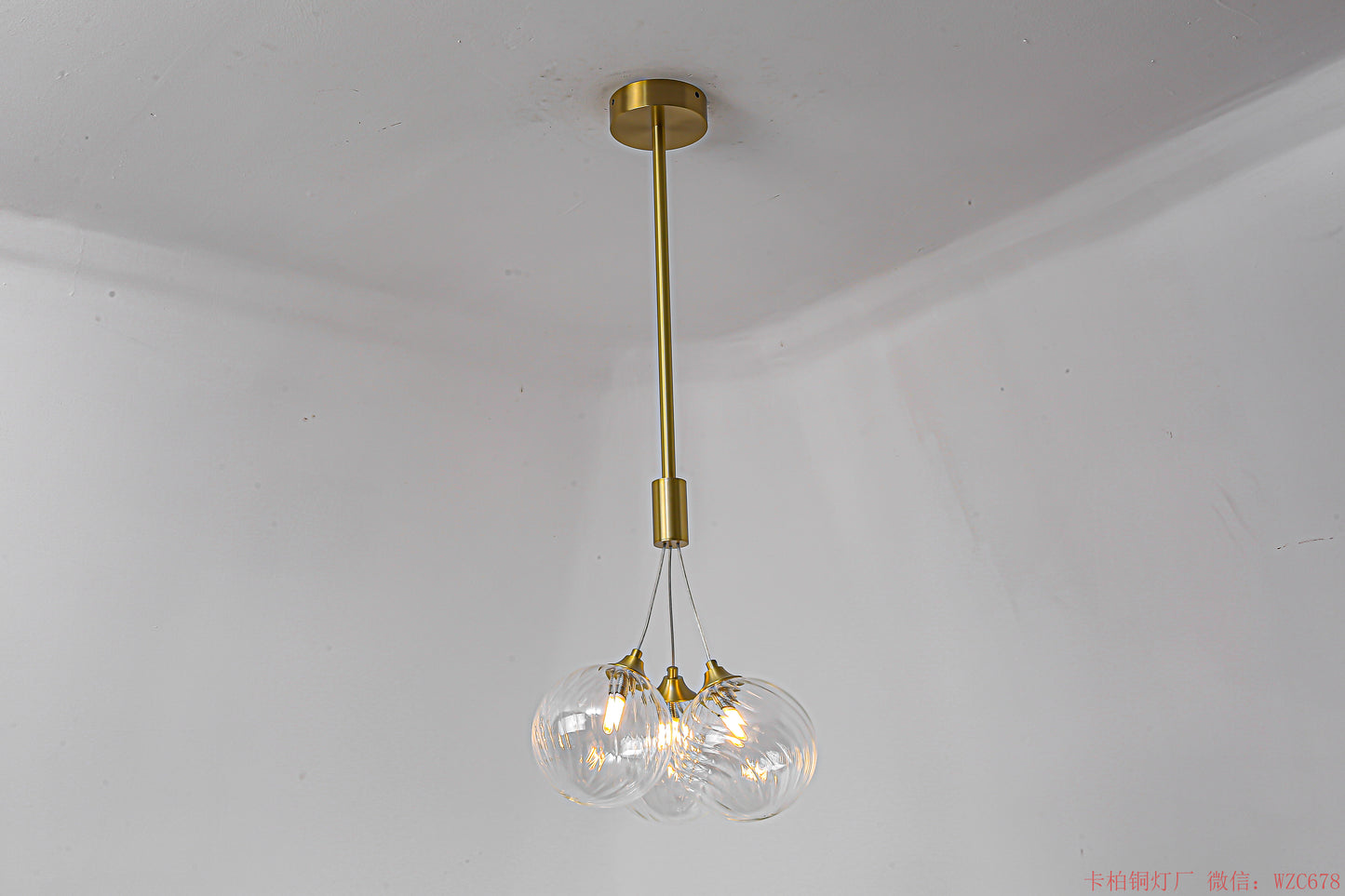 Round glass ball bunch chandelier