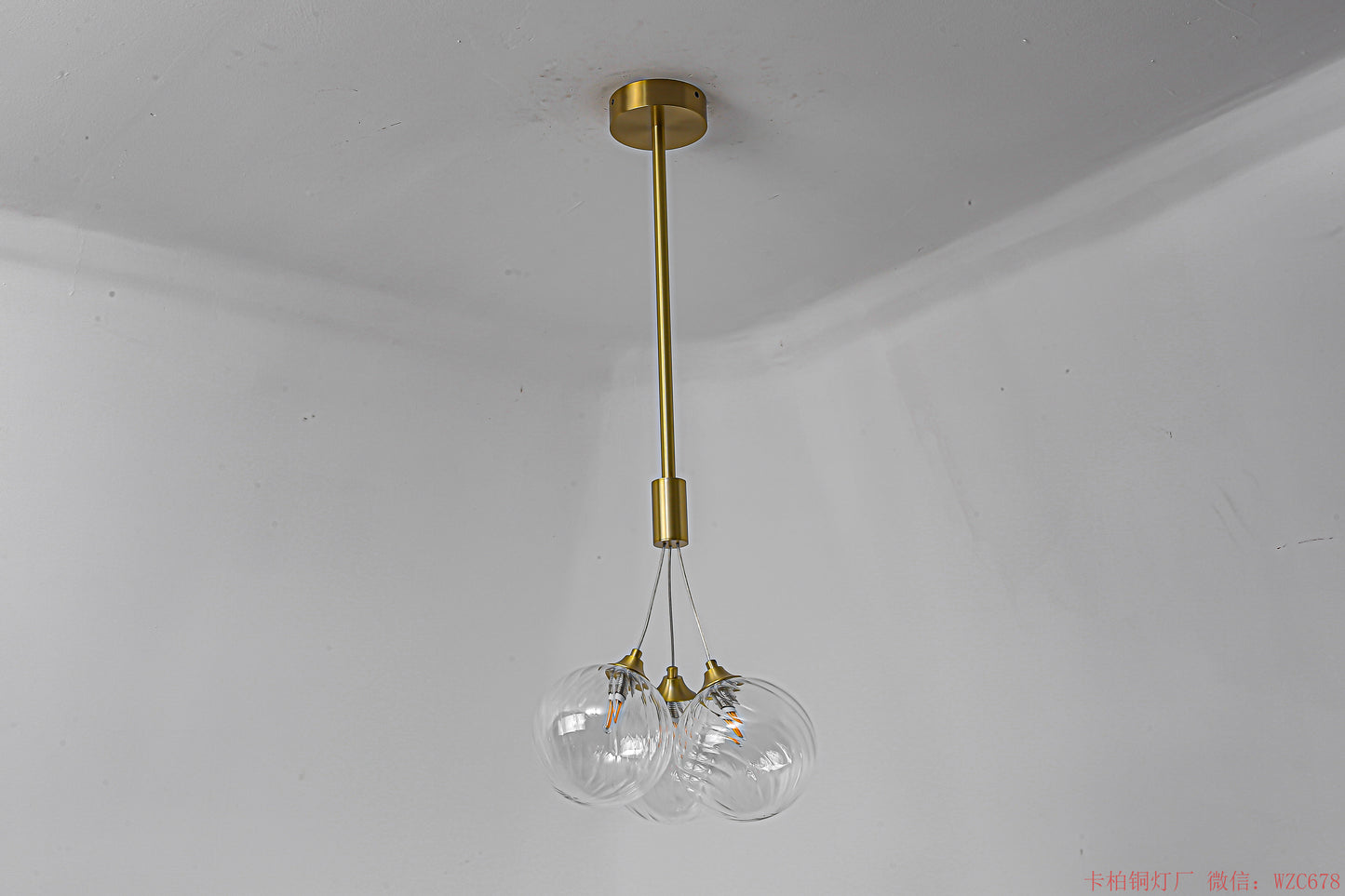 Round glass ball bunch chandelier