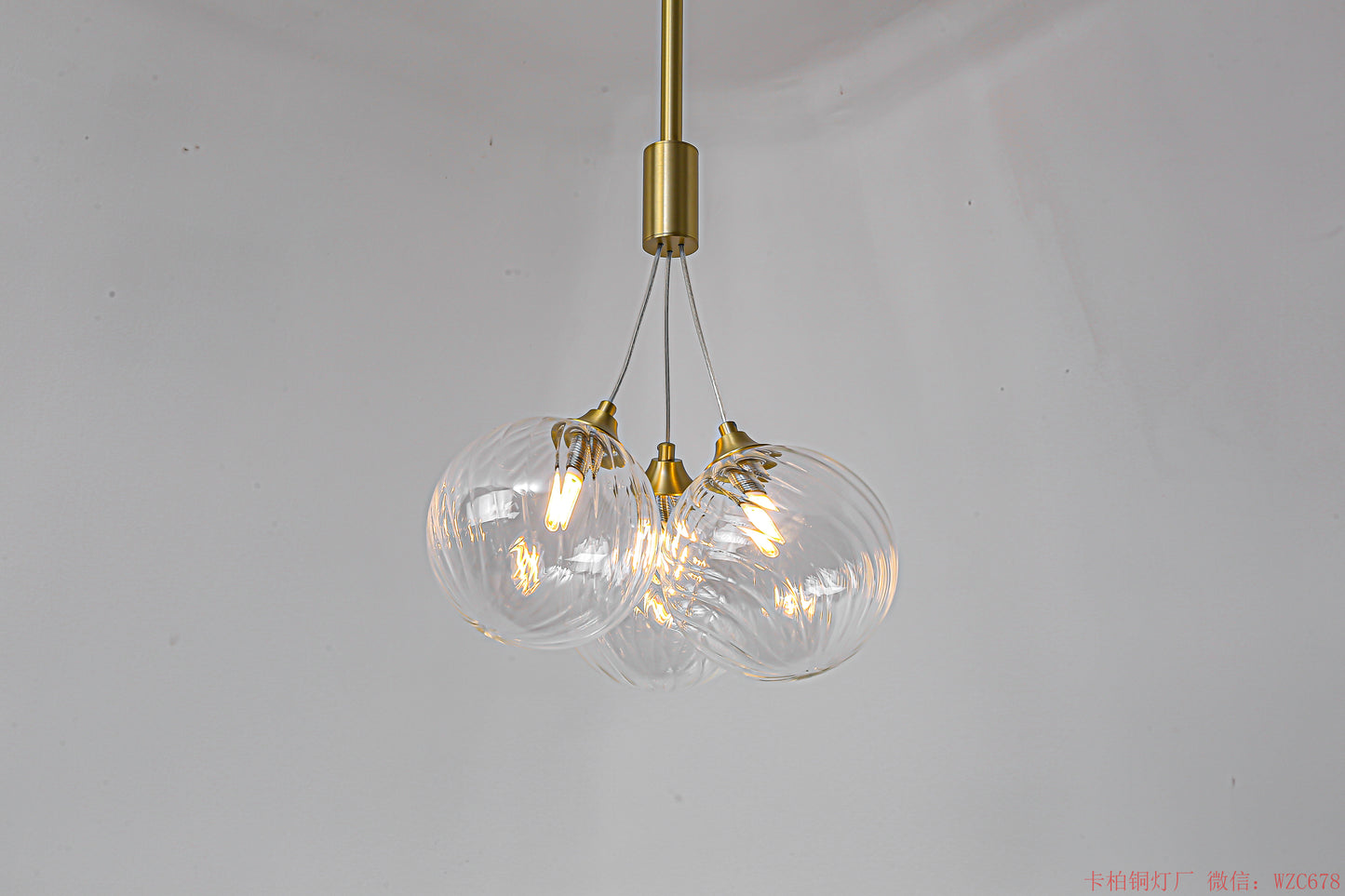 Round glass ball bunch chandelier