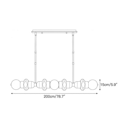 Belmont Brass Alabaster Linear Chandelier