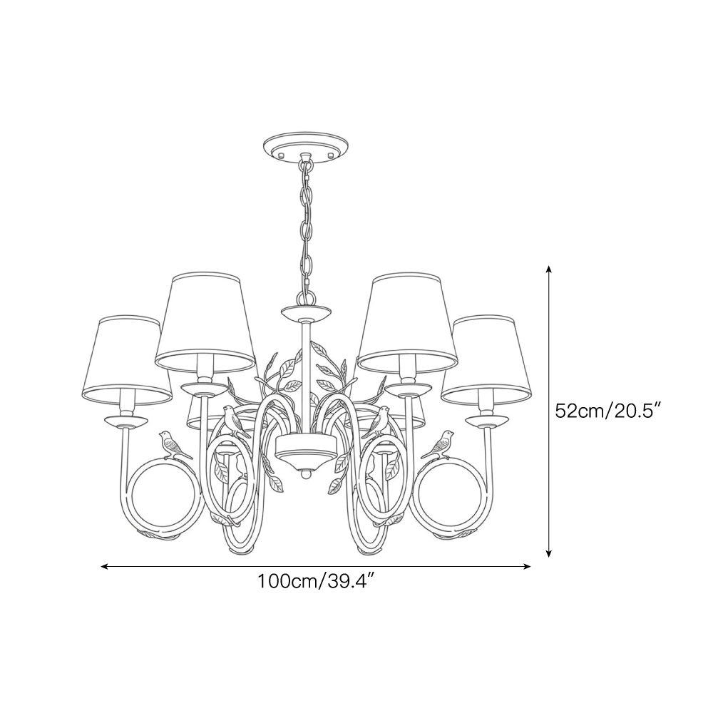 Bird Fabric Chandelier