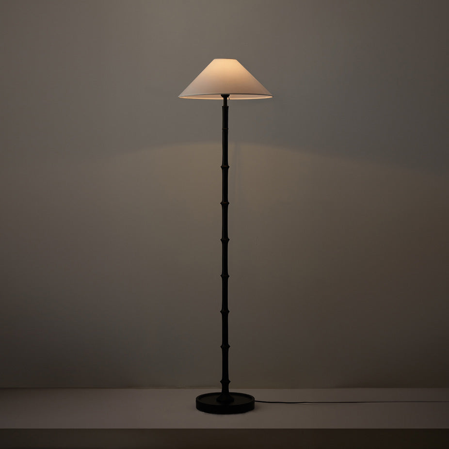 Black Bamboo Floor Lamp