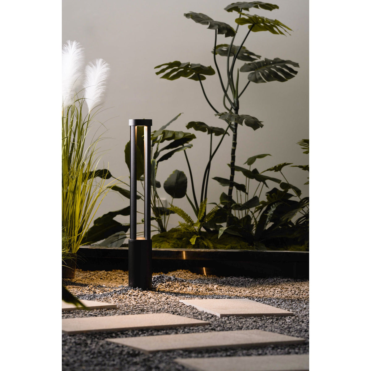 Black Cylindrical Garden Outdoor Light