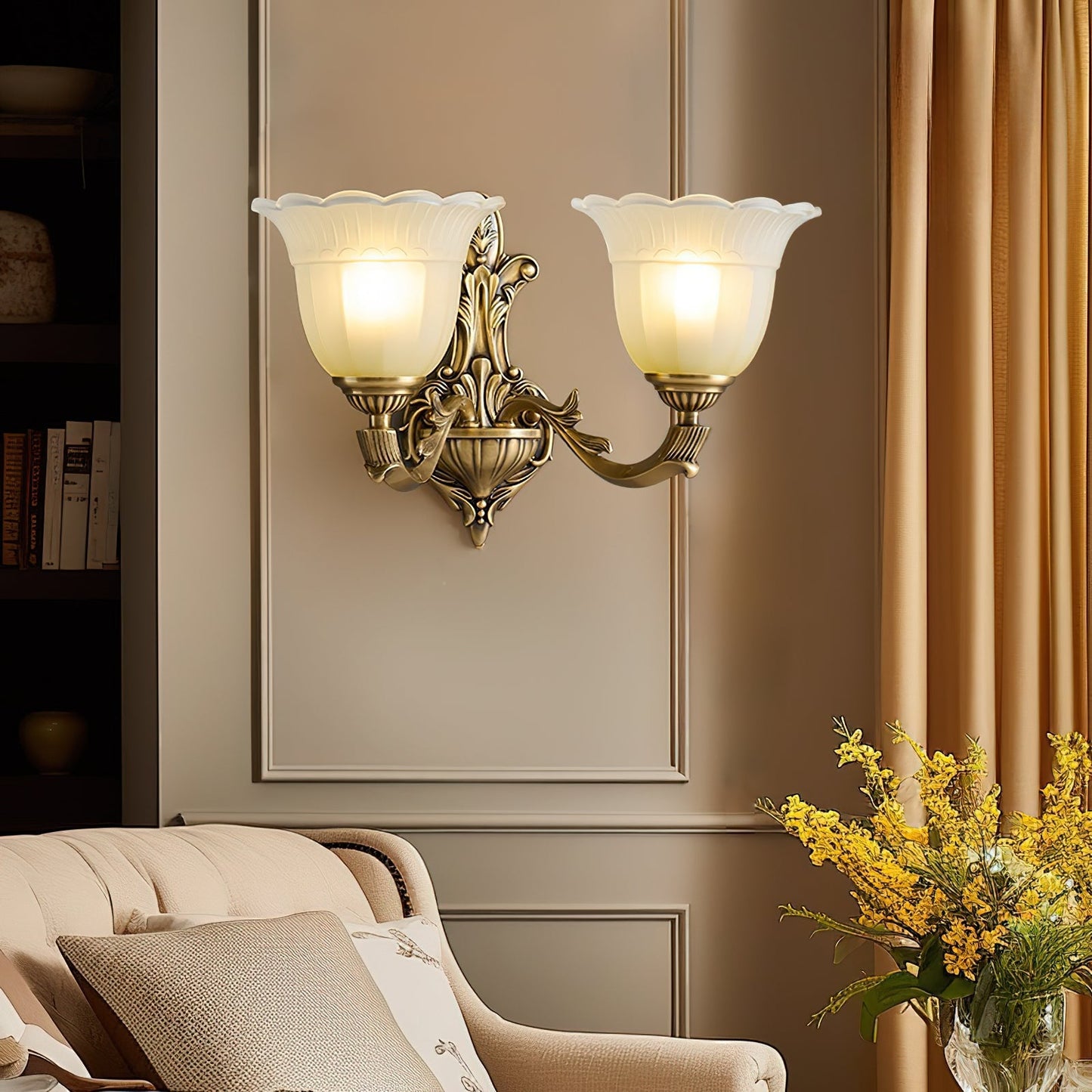 Bloom Flower Brass Sconce