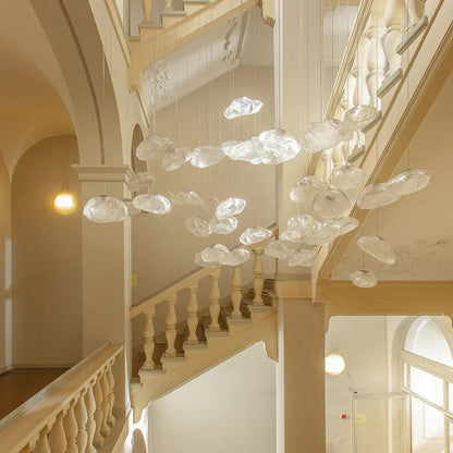 Blown Glass Mesh Pendant Light