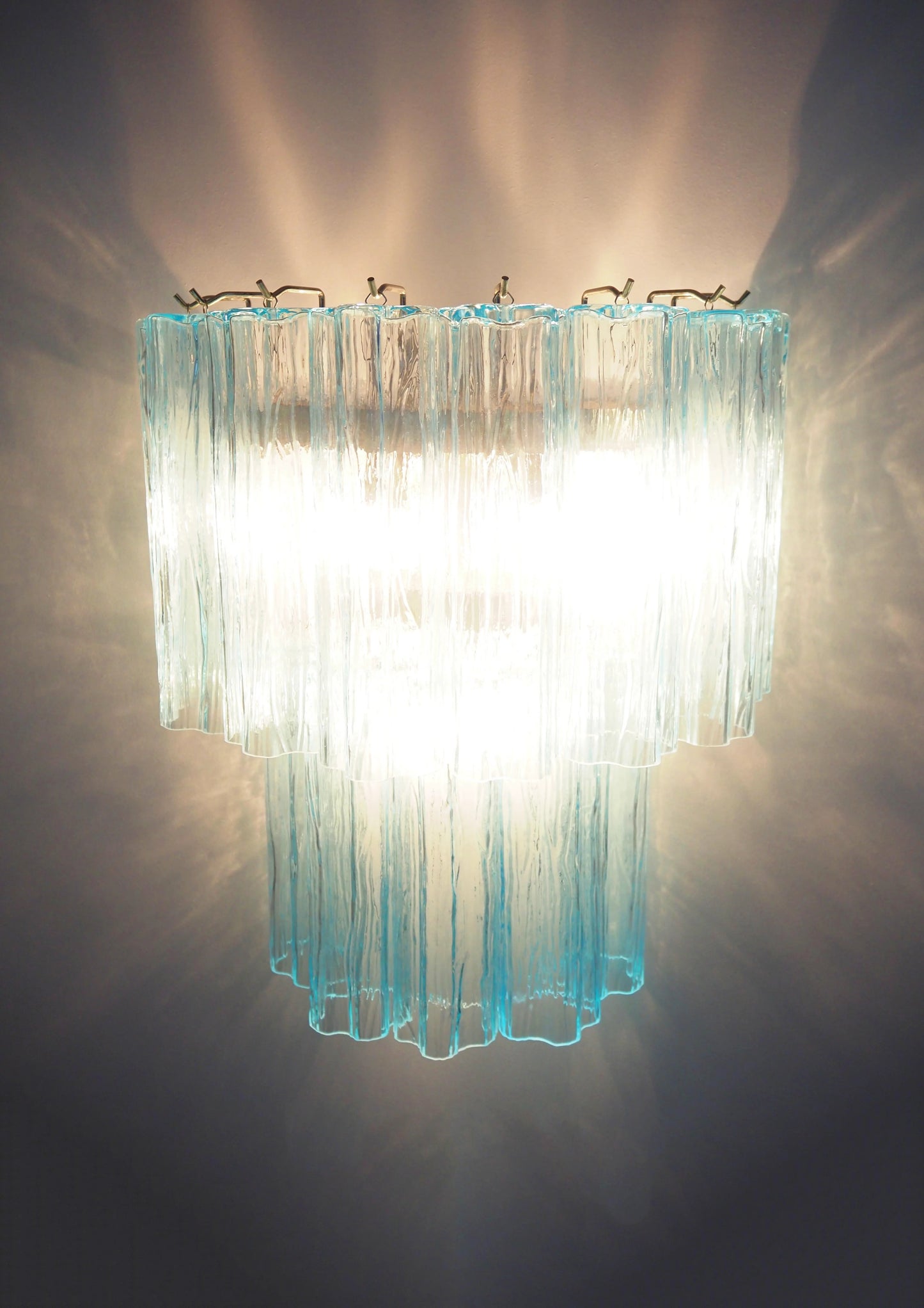 Blue Murano Glass Tube Wall Sconces