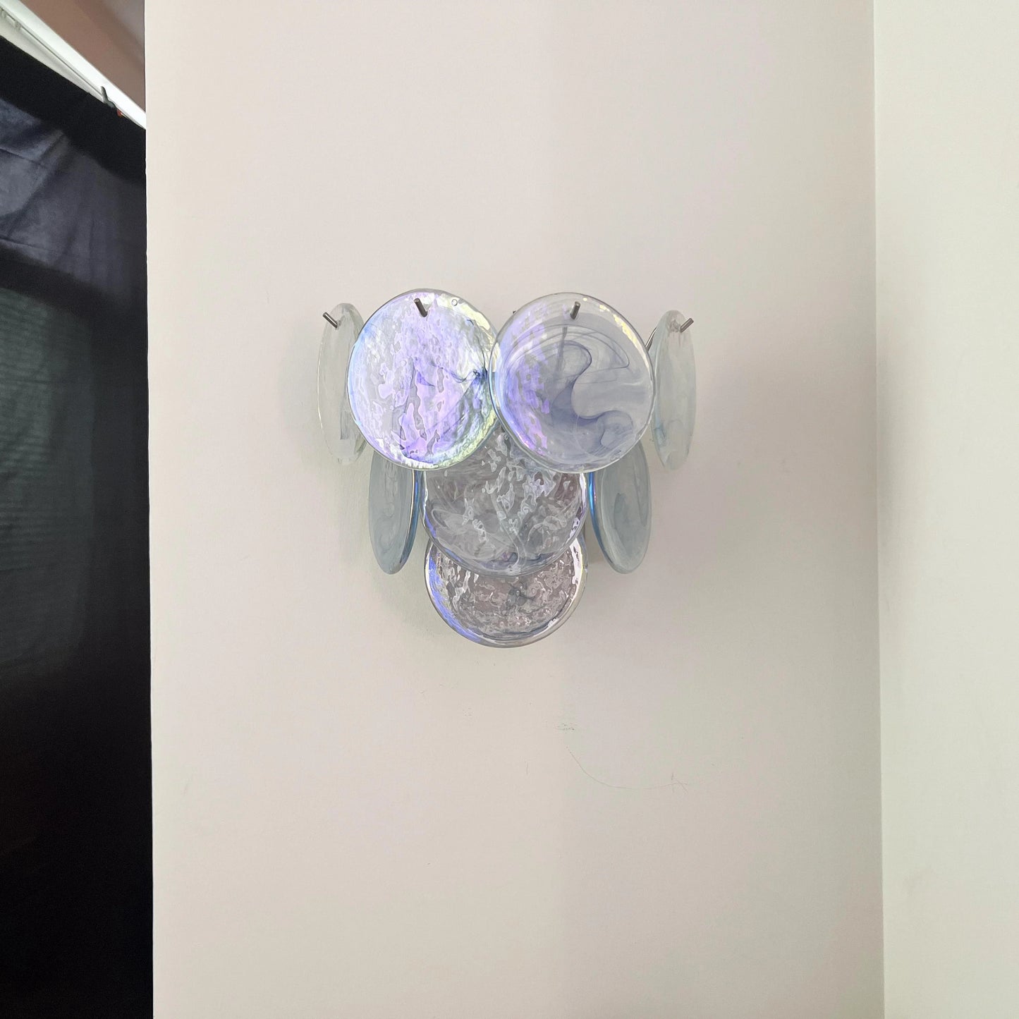 Blue Vintage Murano Glass Wall Lamp